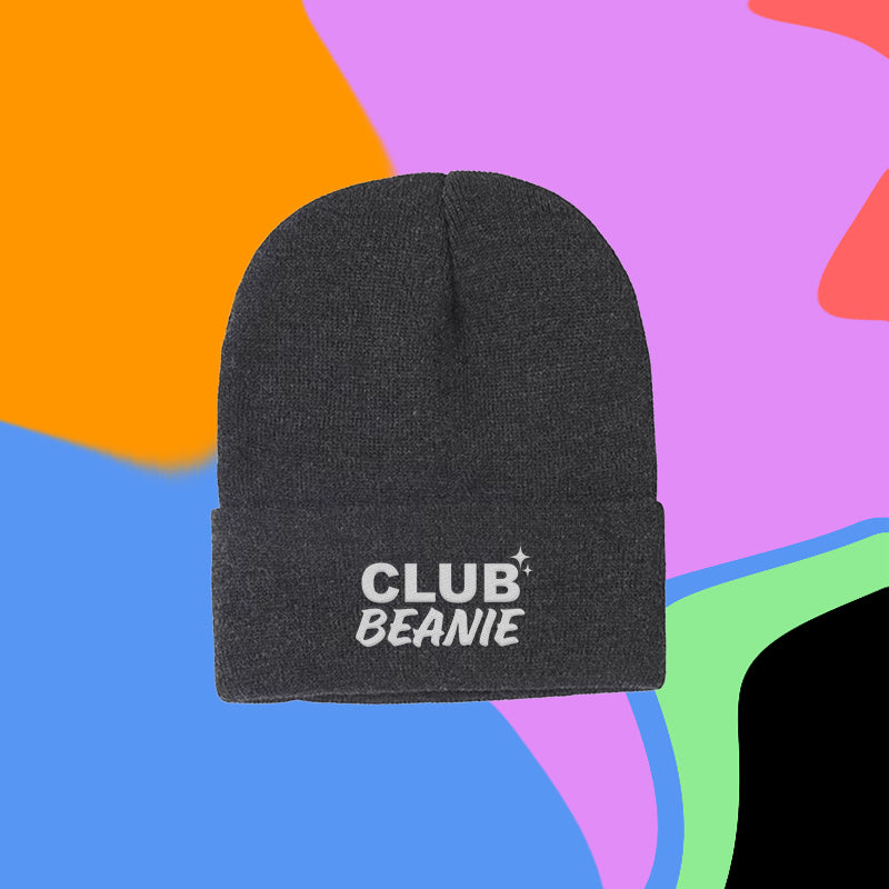 club beanie knitted hat - black