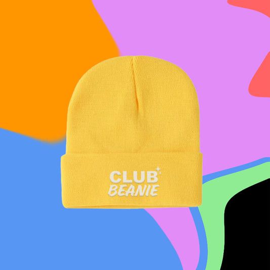 club beanie knitted hat - butter yellow