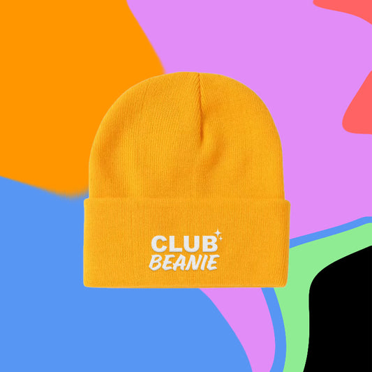 club beanie knitted hat - sunglow yellow